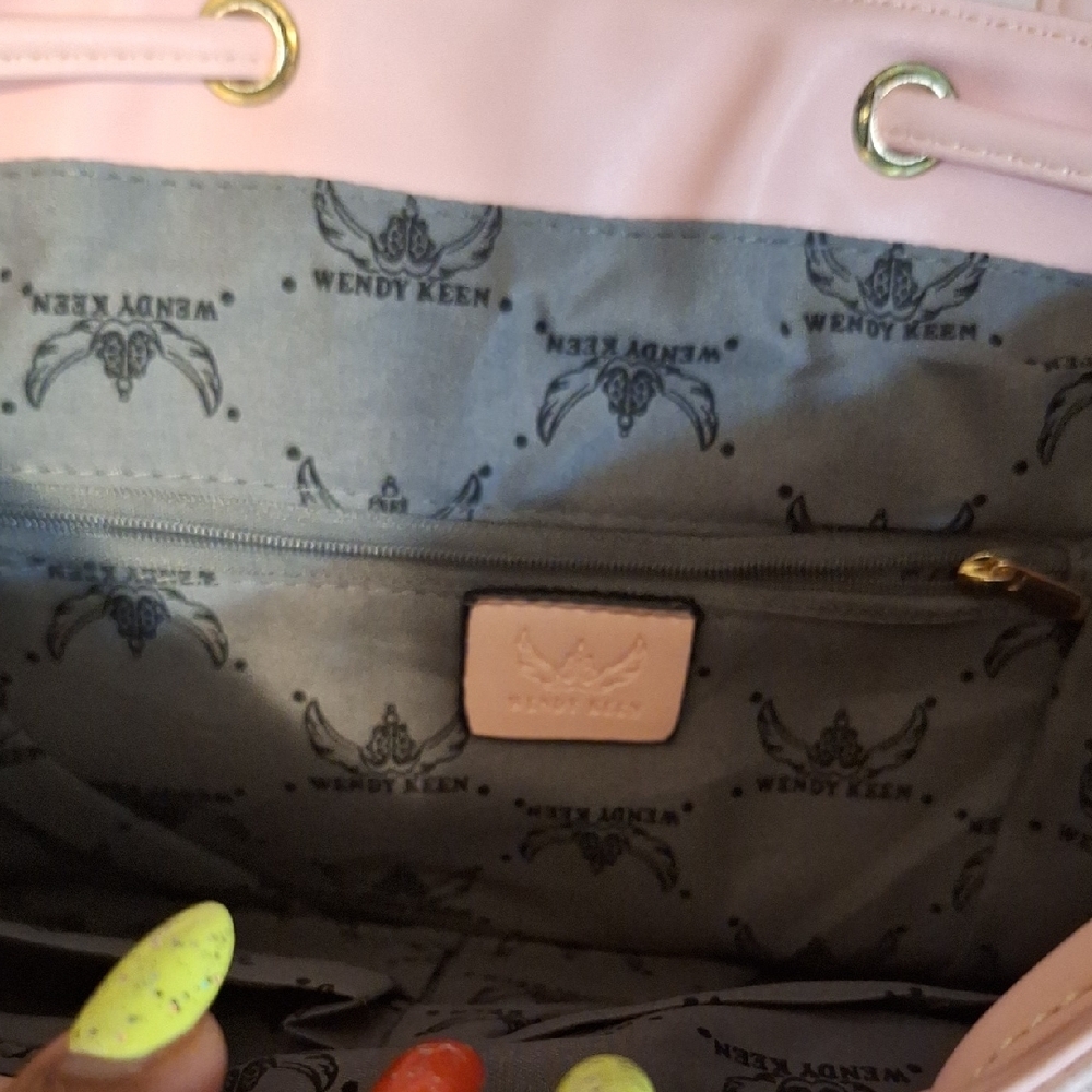 Pink Patterned Women's Backpack - Picture 4 of 5